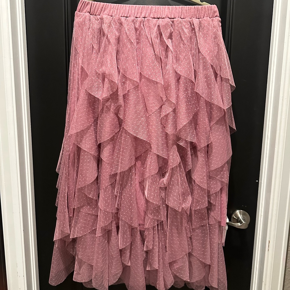 ARULA Pink Ruffled Skirt Size X (XL)